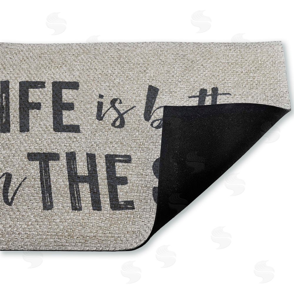 Lettered and Lined | Life Better In The Sun Faux Sisal Door Mat