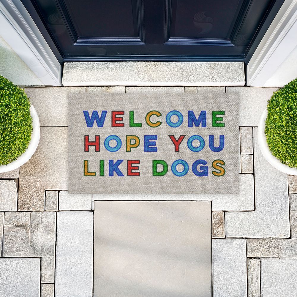 Stupell Studio | Hope You Like Dogs Greeting Faux Sisal Door Mat