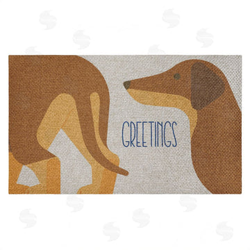 Stupell Studio | Greetings Funny Dogs Faux Sisal Door Mat