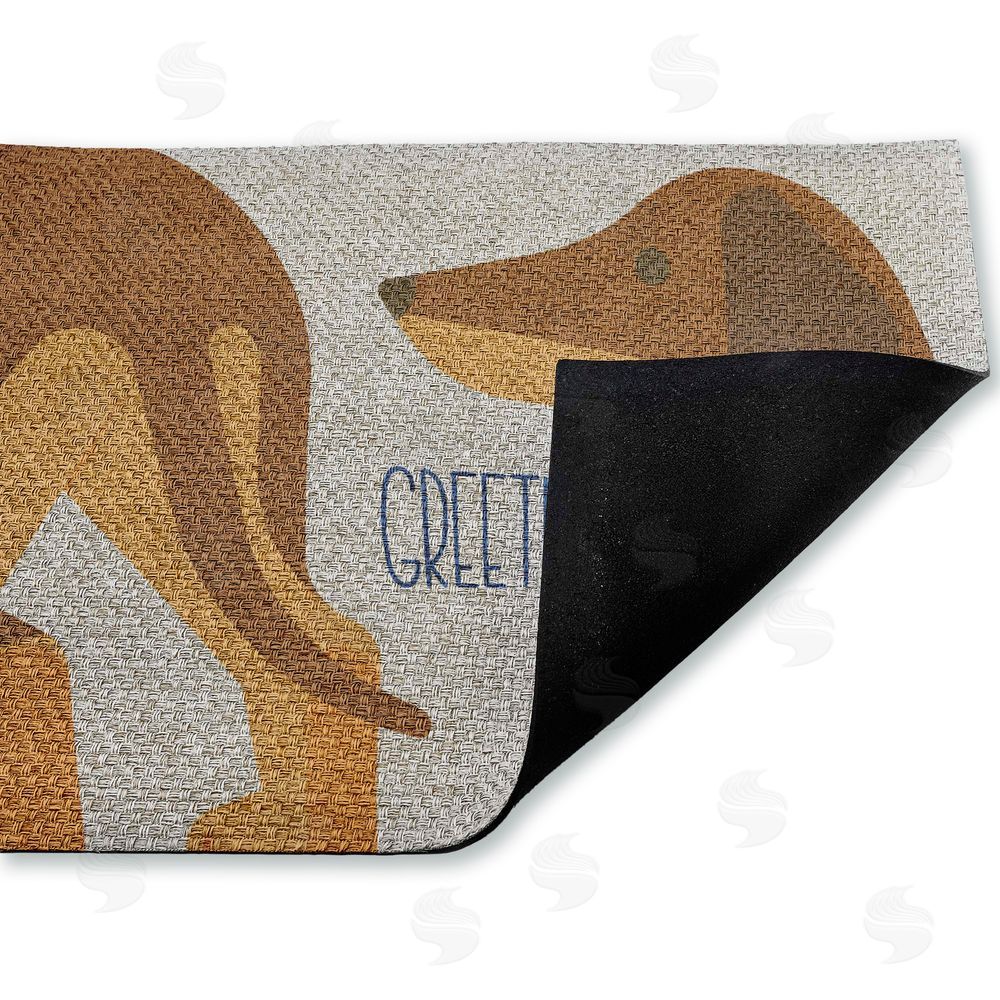 Stupell Studio | Greetings Funny Dogs Faux Sisal Door Mat