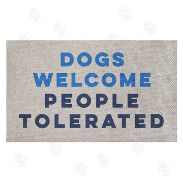 Stupell Studio | Dogs Welcome People Tolerated Faux Sisal Door Mat