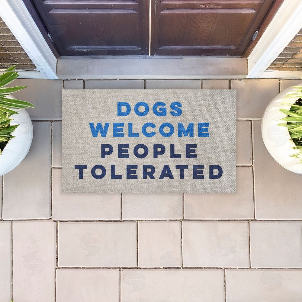 Stupell Studio | Dogs Welcome People Tolerated Faux Sisal Door Mat