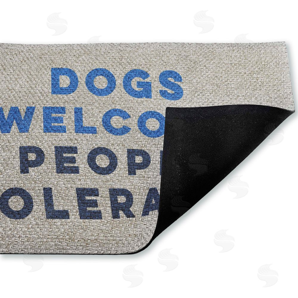 Stupell Studio | Dogs Welcome People Tolerated Faux Sisal Door Mat