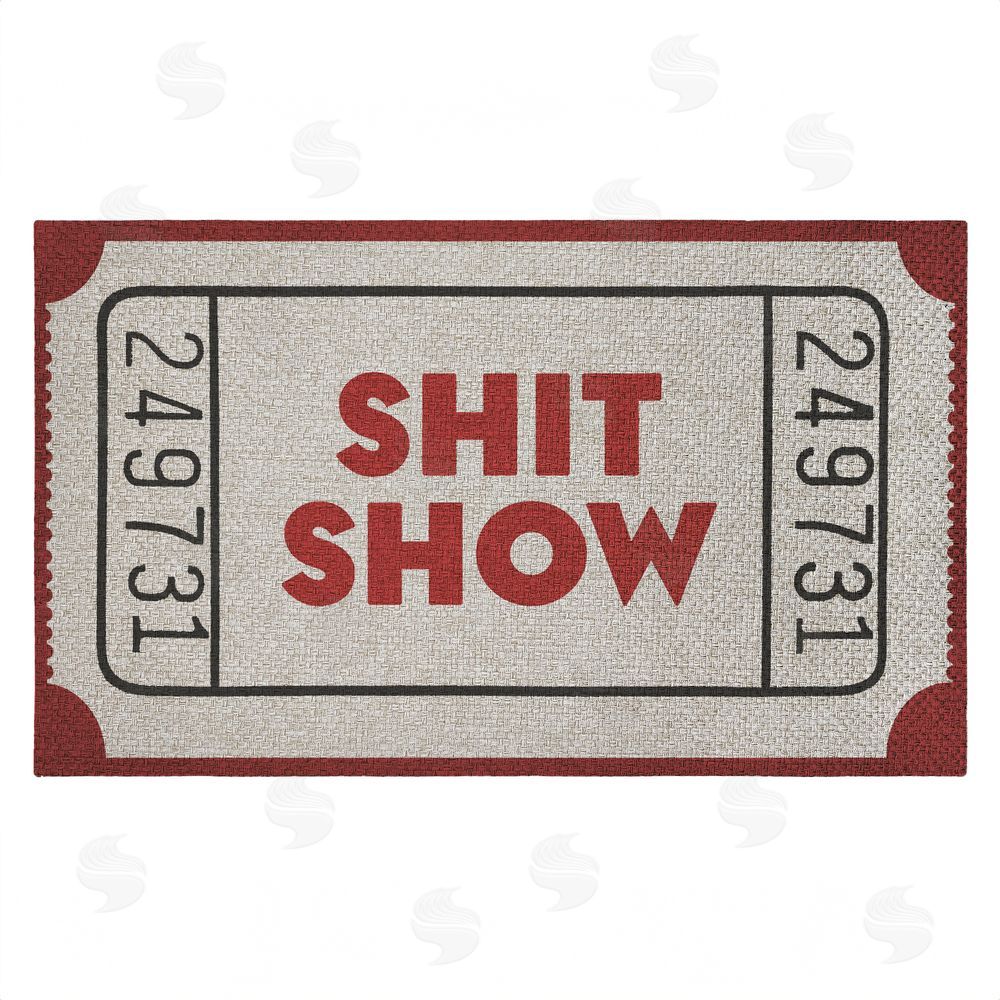Stupell Studio | Red Sh*t Show Ticket Faux Sisal Door Mat