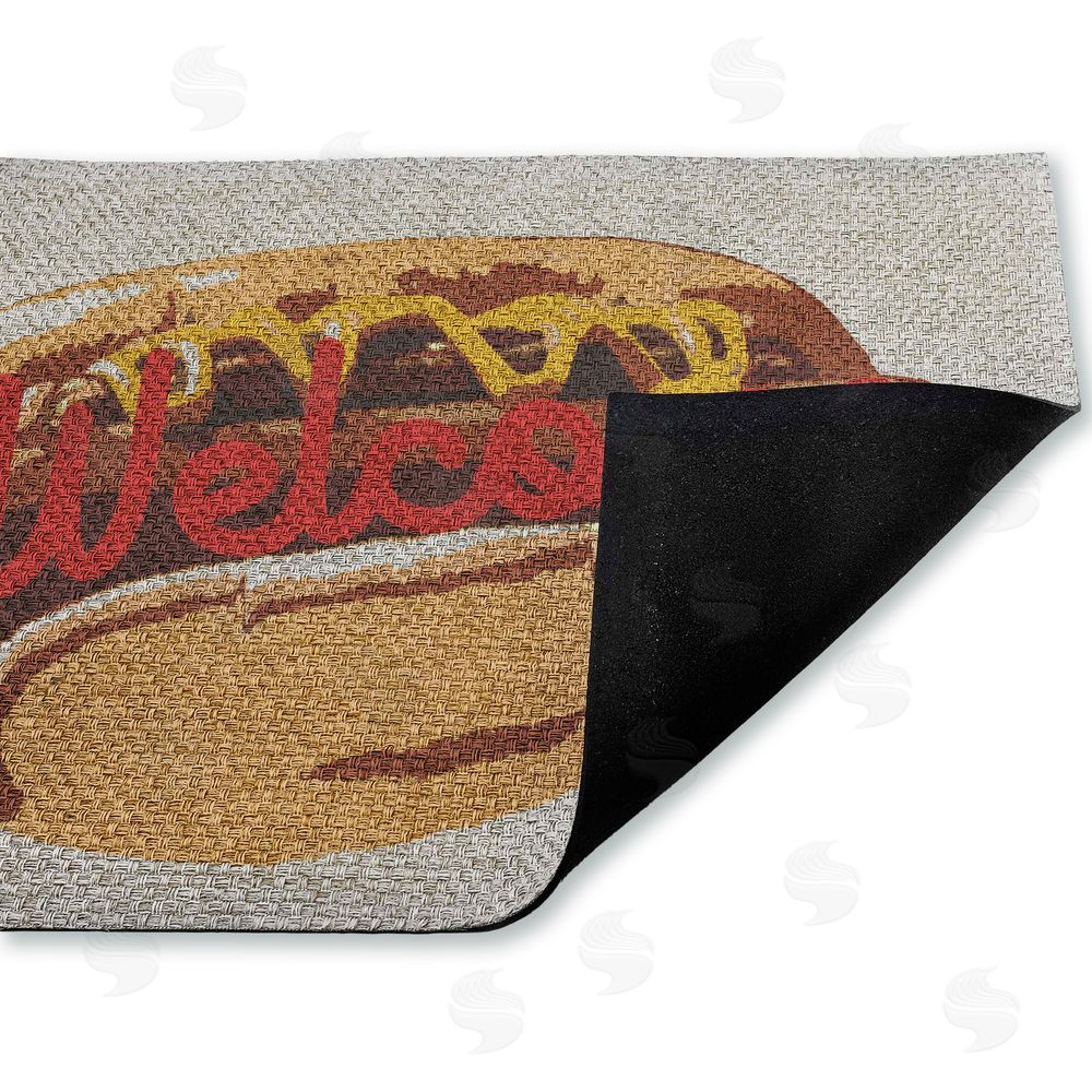 Stupell Studio | Welcome Hotdog Pop Style Faux Sisal Door Mat