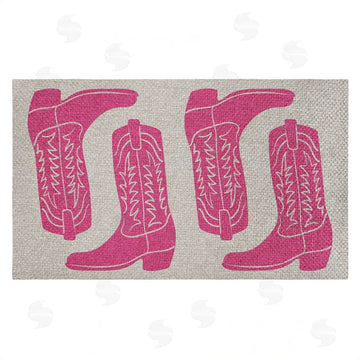 Stupell Studio | Pink Cowgirl Boots Faux Sisal Door Mat
