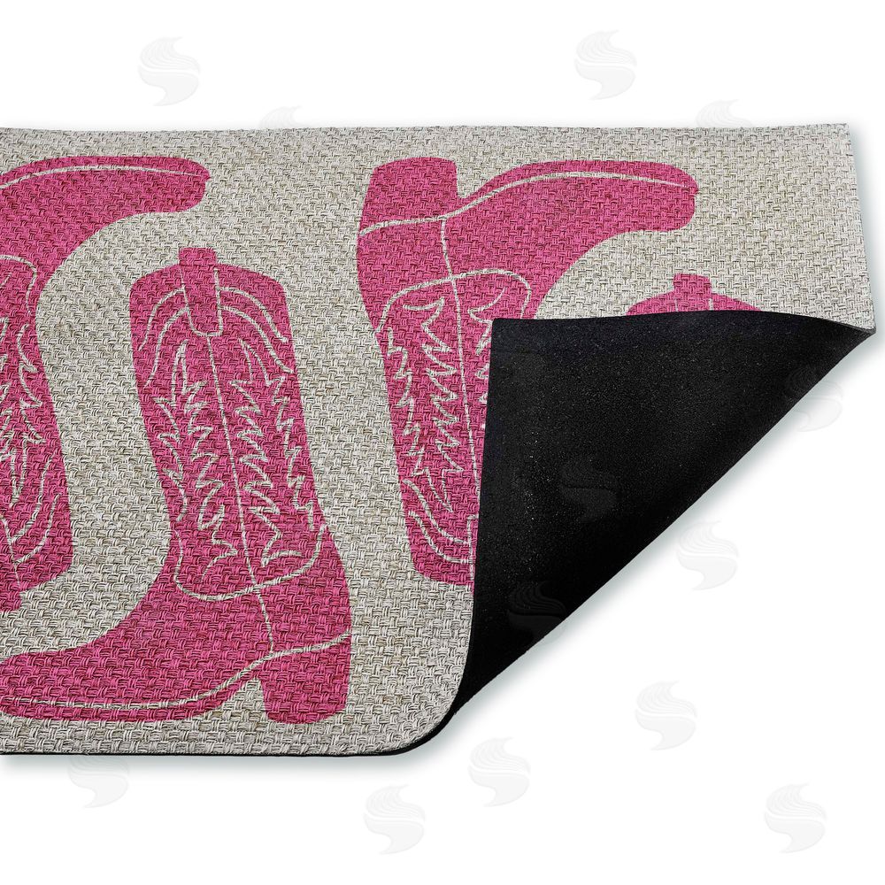 Stupell Studio | Pink Cowgirl Boots Faux Sisal Door Mat