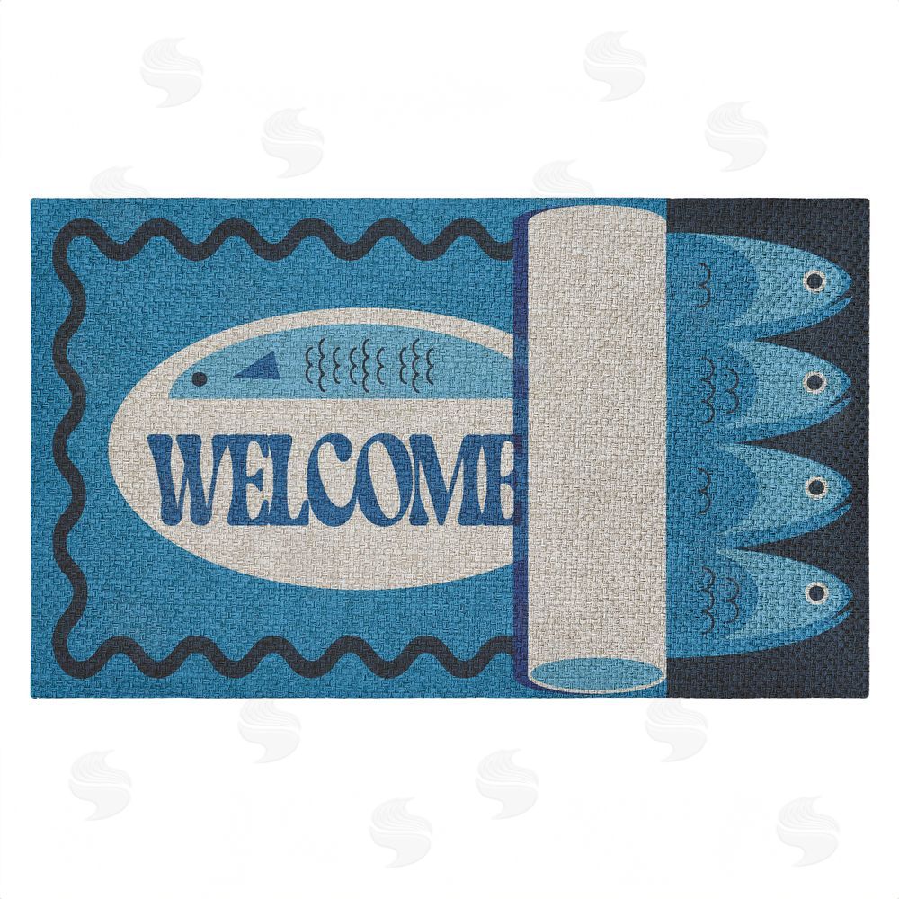 Stupell Studio | Welcome Coastal Tuna Faux Sisal Door Mat