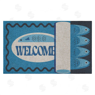 Stupell Studio | Welcome Coastal Tuna Faux Sisal Door Mat