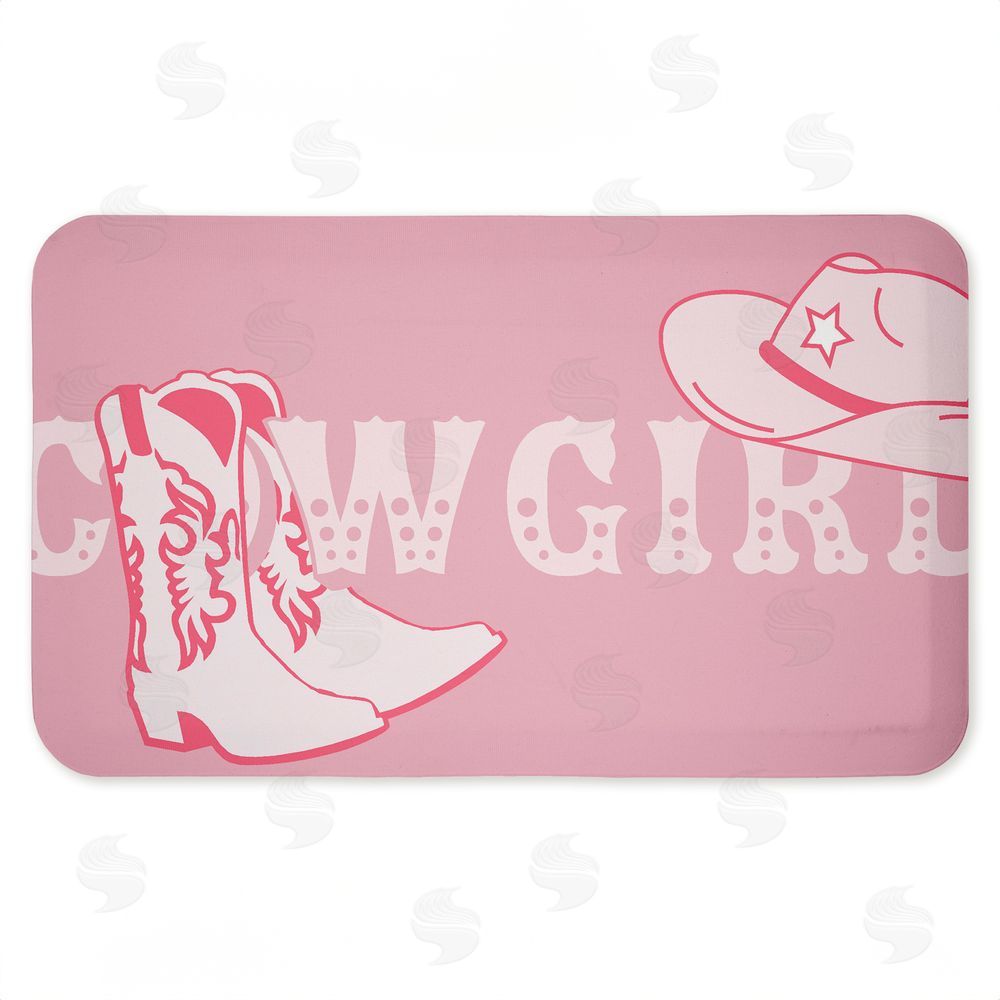 Corinne Rose Designs | Pink Feminine Dancing Cowgirl Anti-Fatigue Mat