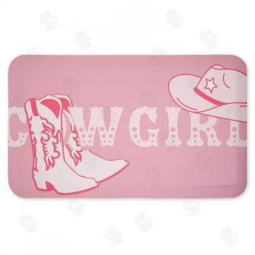 Corinne Rose Designs | Pink Feminine Dancing Cowgirl Anti-Fatigue Mat