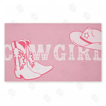 Corinne Rose Designs | Pink Feminine Dancing Cowgirl Non-Woven Door Mat