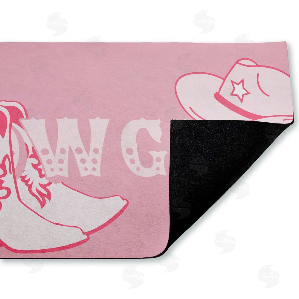 Corinne Rose Designs | Pink Feminine Dancing Cowgirl Non-Woven Door Mat