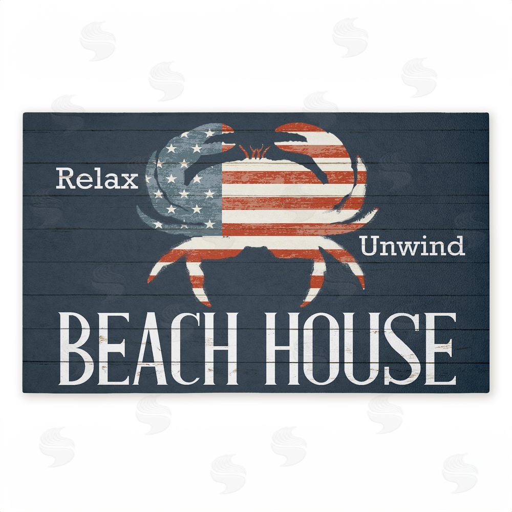 Kim Allen | Relax Unwind Patriotic Beach House Non-Woven Door Mat