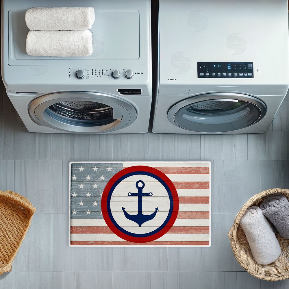 Kim Allen | Nautical Flag with Anchor Plush Bath Mat