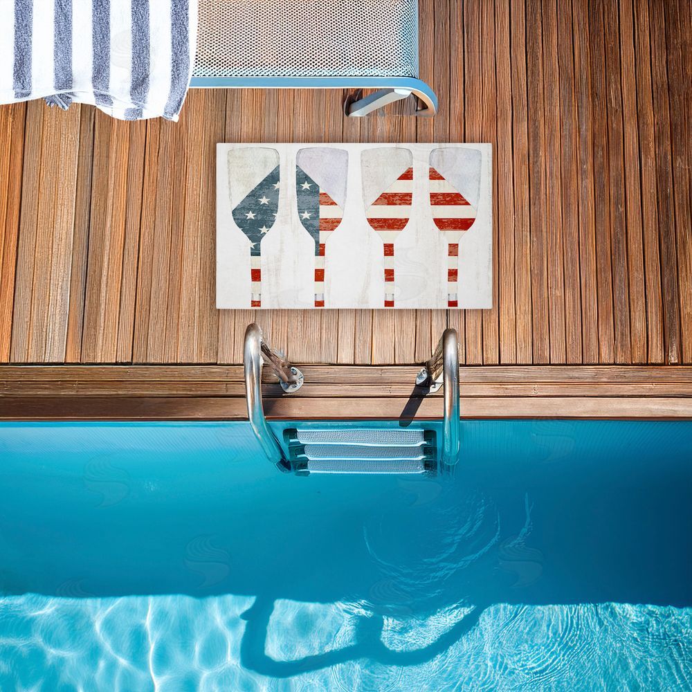 Kim Allen | Patriotic Flag Boat Paddles Non-Woven Door Mat