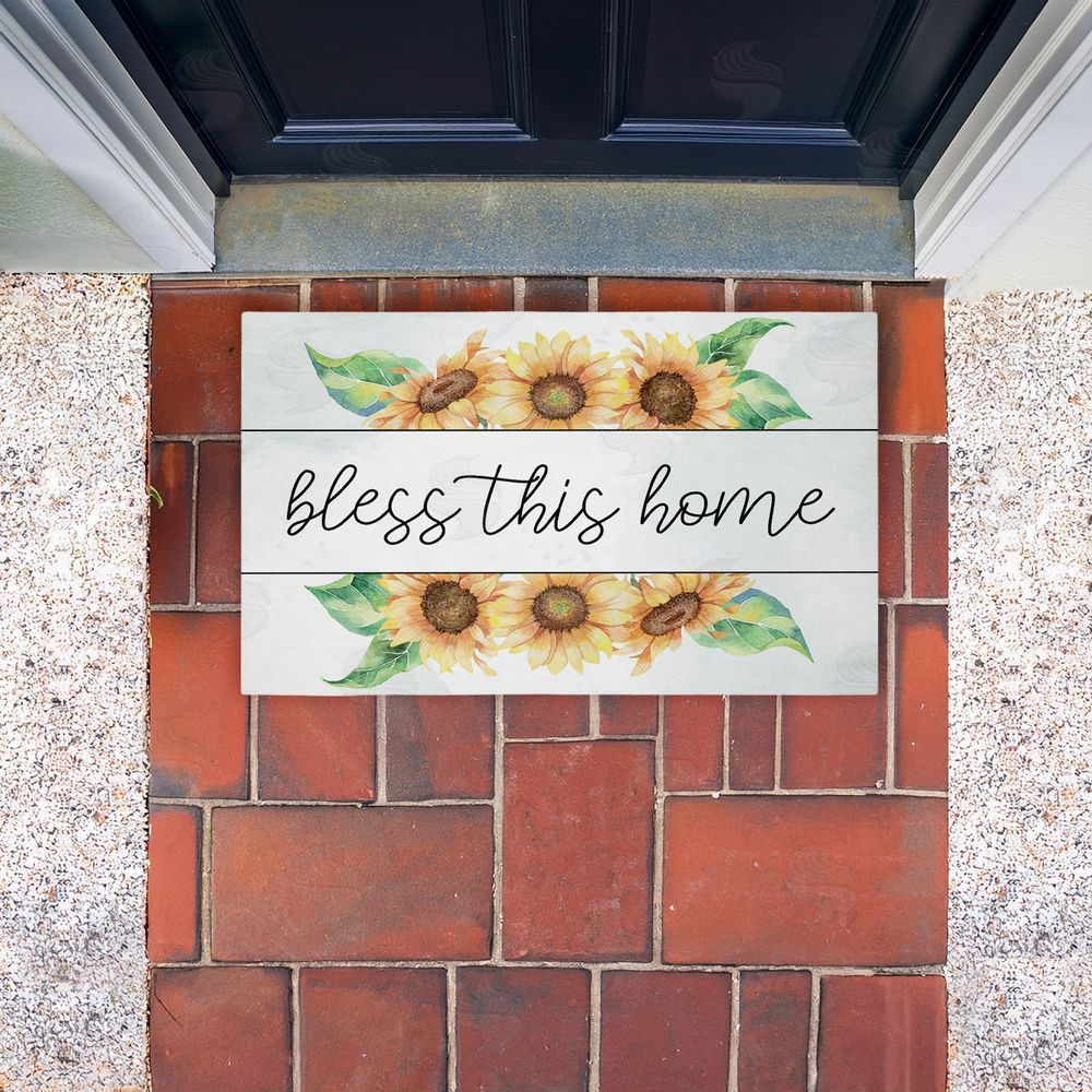Kim Allen | Bless This Home Sunflowers Non-Woven Door Mat