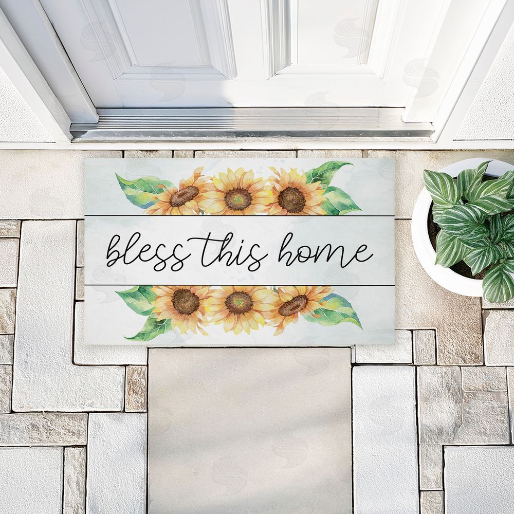 Kim Allen | Bless This Home Sunflowers Non-Woven Door Mat