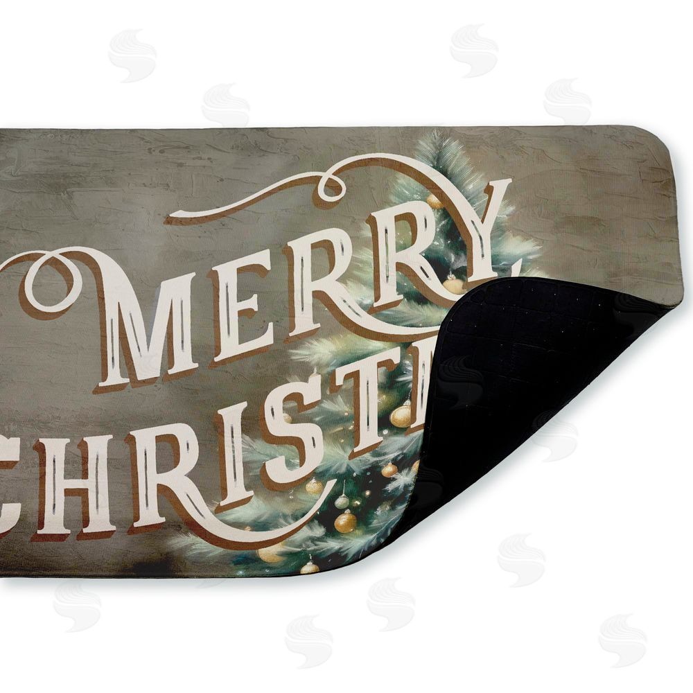 Kim Allen | Vintage Merry Christmas Greeting Anti-Fatigue Mat