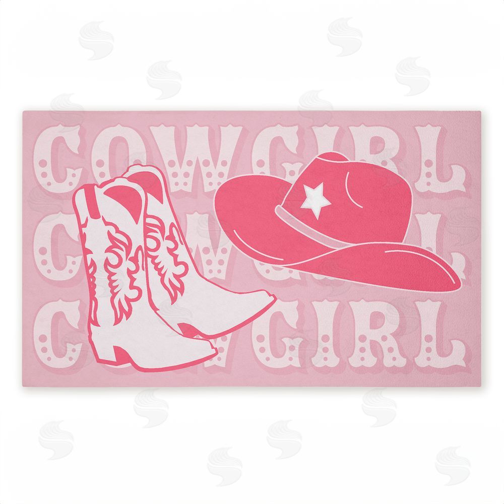 Corinne Rose Designs | Pink Pastel Cowgirl Non-Woven Door Mat