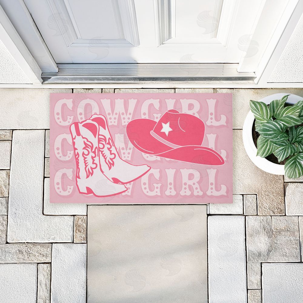 Corinne Rose Designs | Pink Pastel Cowgirl Non-Woven Door Mat