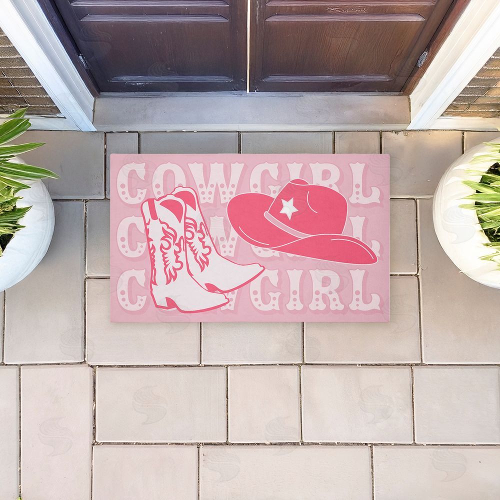 Corinne Rose Designs | Pink Pastel Cowgirl Non-Woven Door Mat