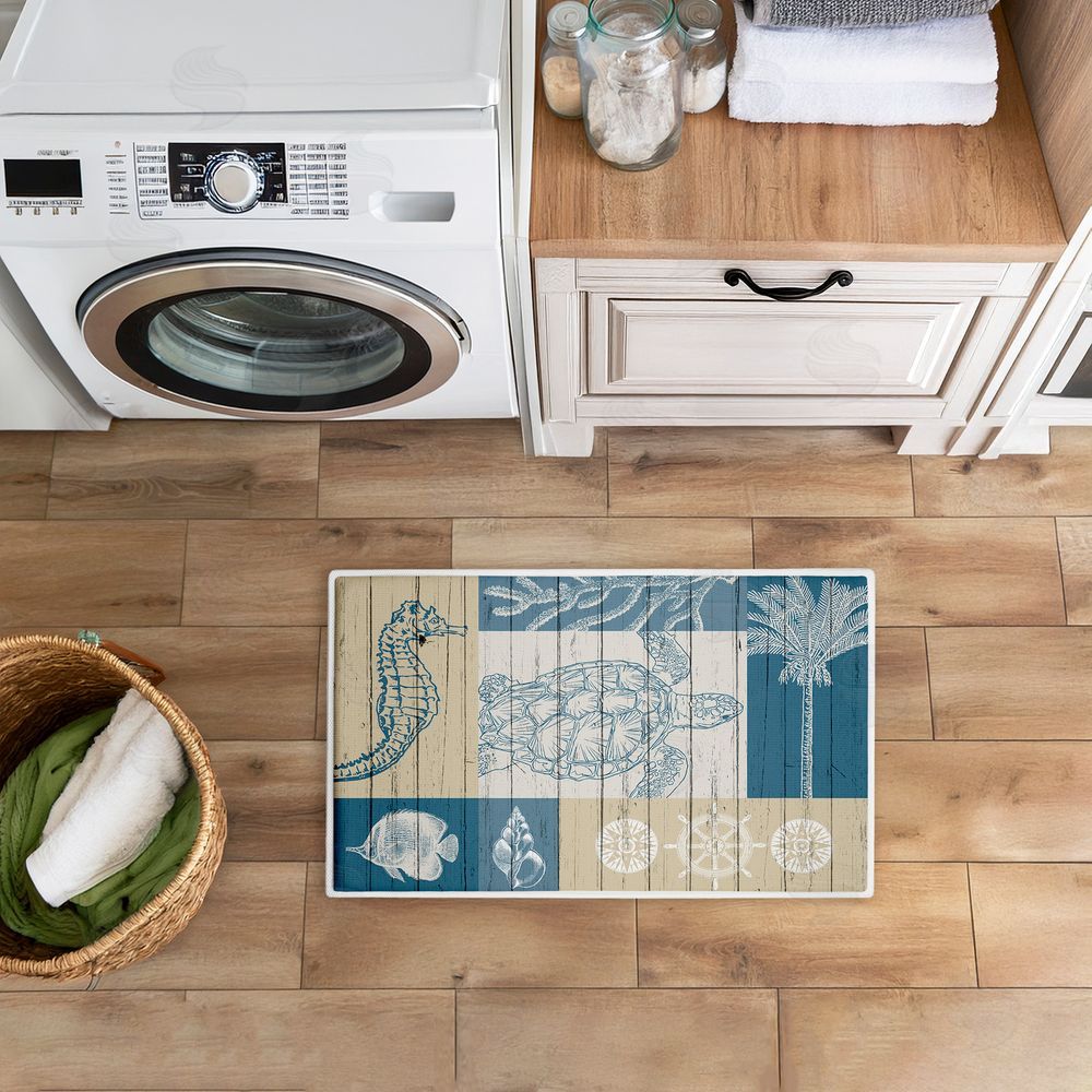 Kim Allen | Let's Sail Nautical Creatures Plush Bath Mat