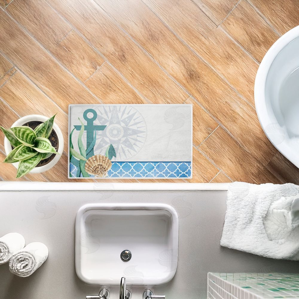 Kim Allen | Bayside Anchor & Compass Plush Bath Mat