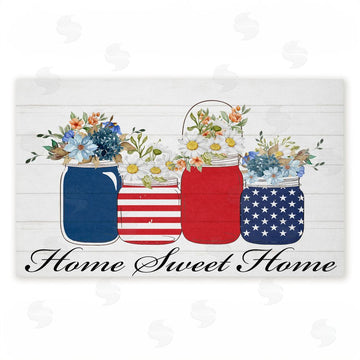 Kim Allen | Patriotic Flower Jars Non-Woven Door Mat