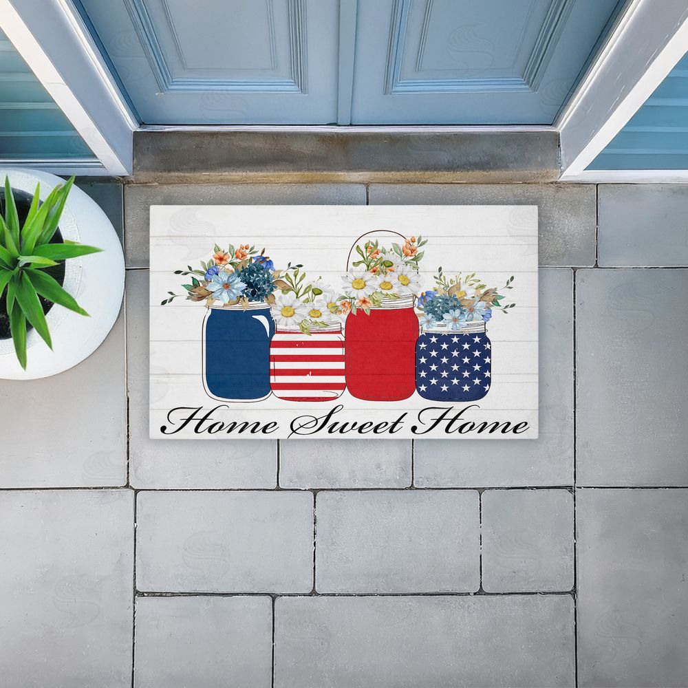 Kim Allen | Patriotic Flower Jars Non-Woven Door Mat