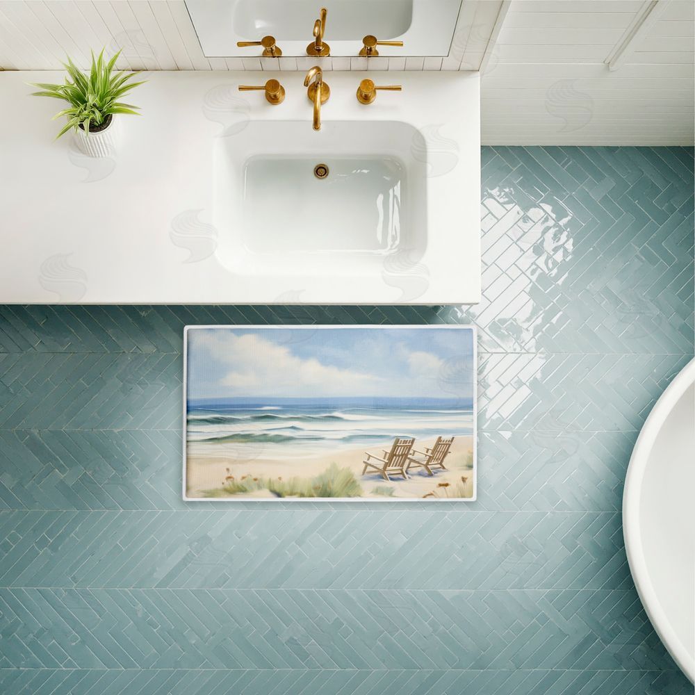 Kim Allen | Chair View on Serene Beach Plush Bath Mat