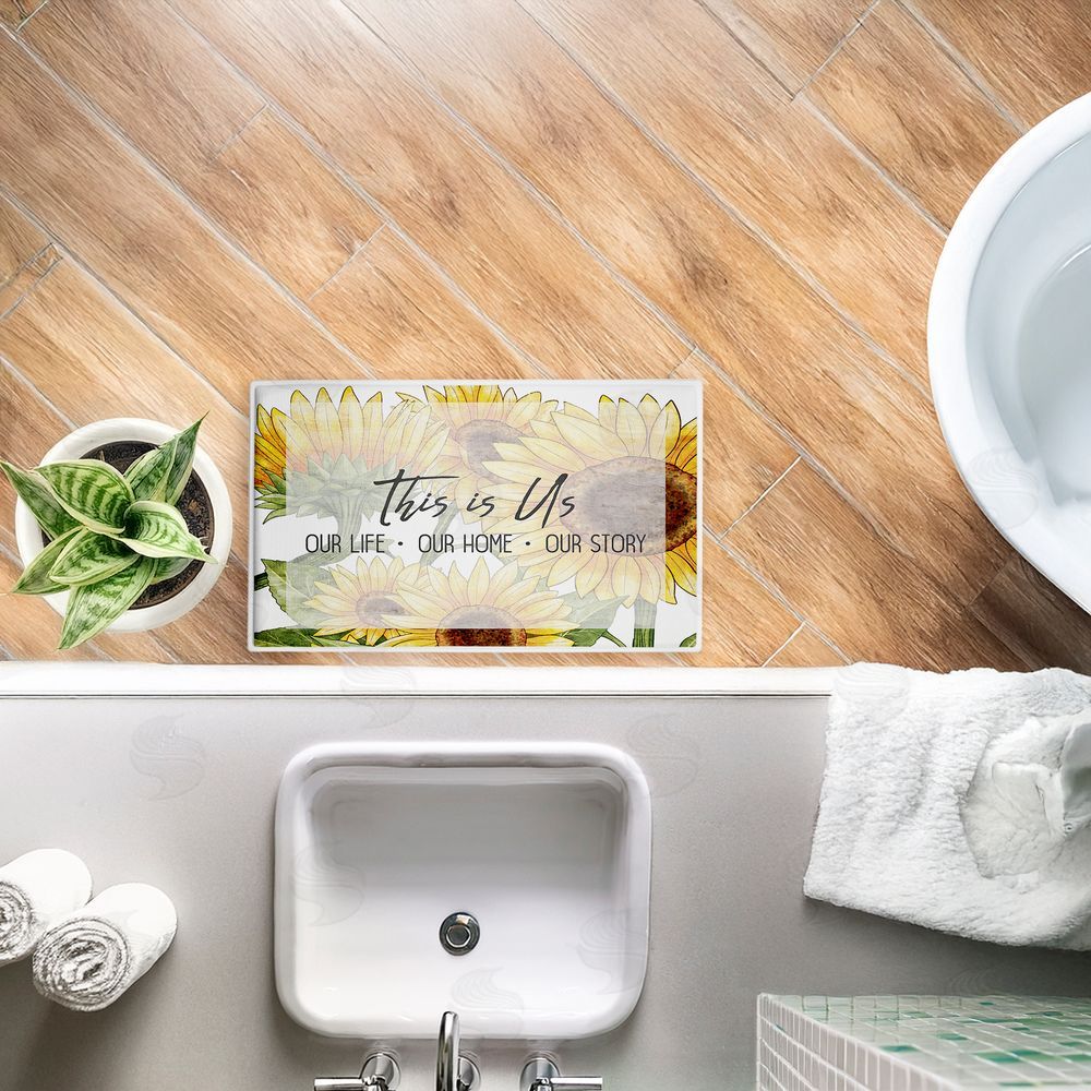 Kim Allen | This Is Us Sunflower Sentiment Plush Bath Mat