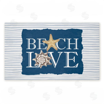 Kim Allen | Beach Love over Stripes Non-Woven Door Mat