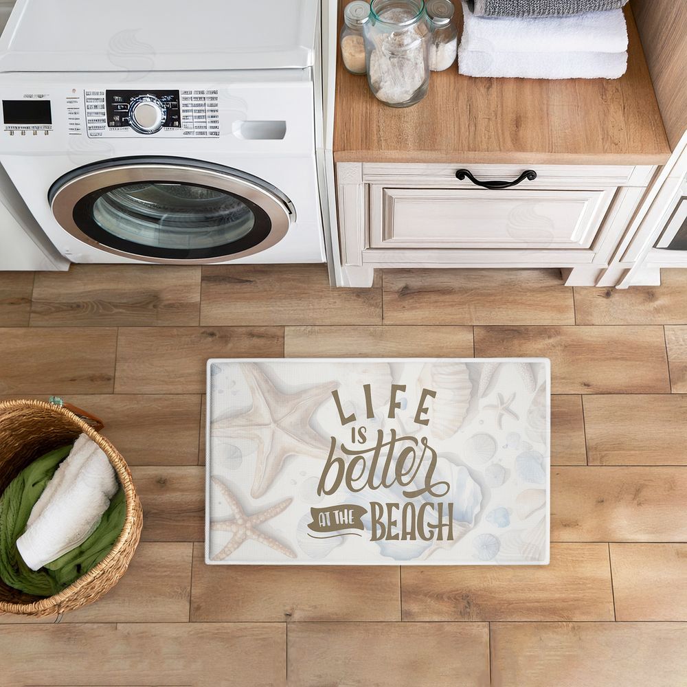 Kim Allen | Better At Beach Seashells Plush Bath Mat