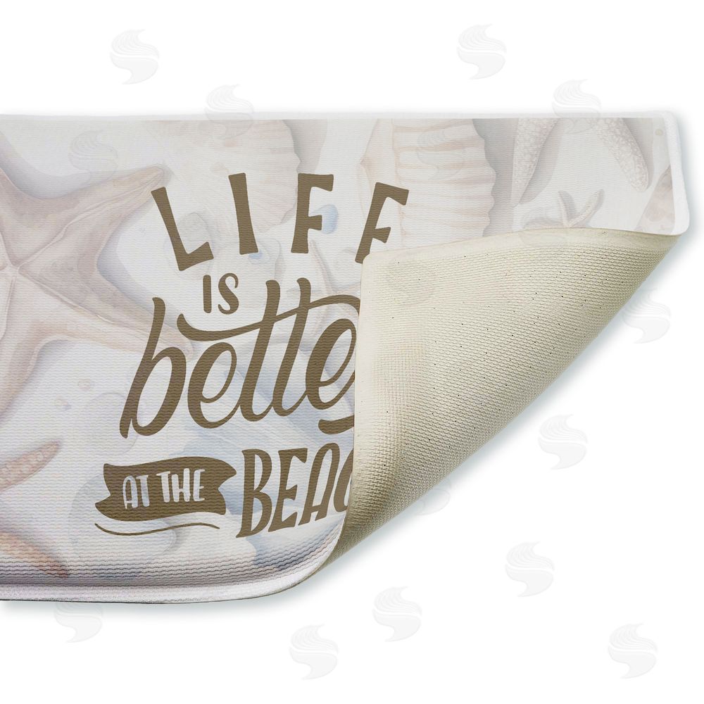 Kim Allen | Better At Beach Seashells Plush Bath Mat