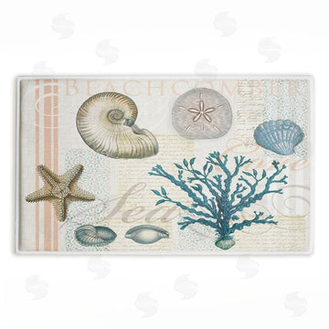 Lula Bijoux & co. | Beachcomber Vintage Sea Collage Plush Bath Mat