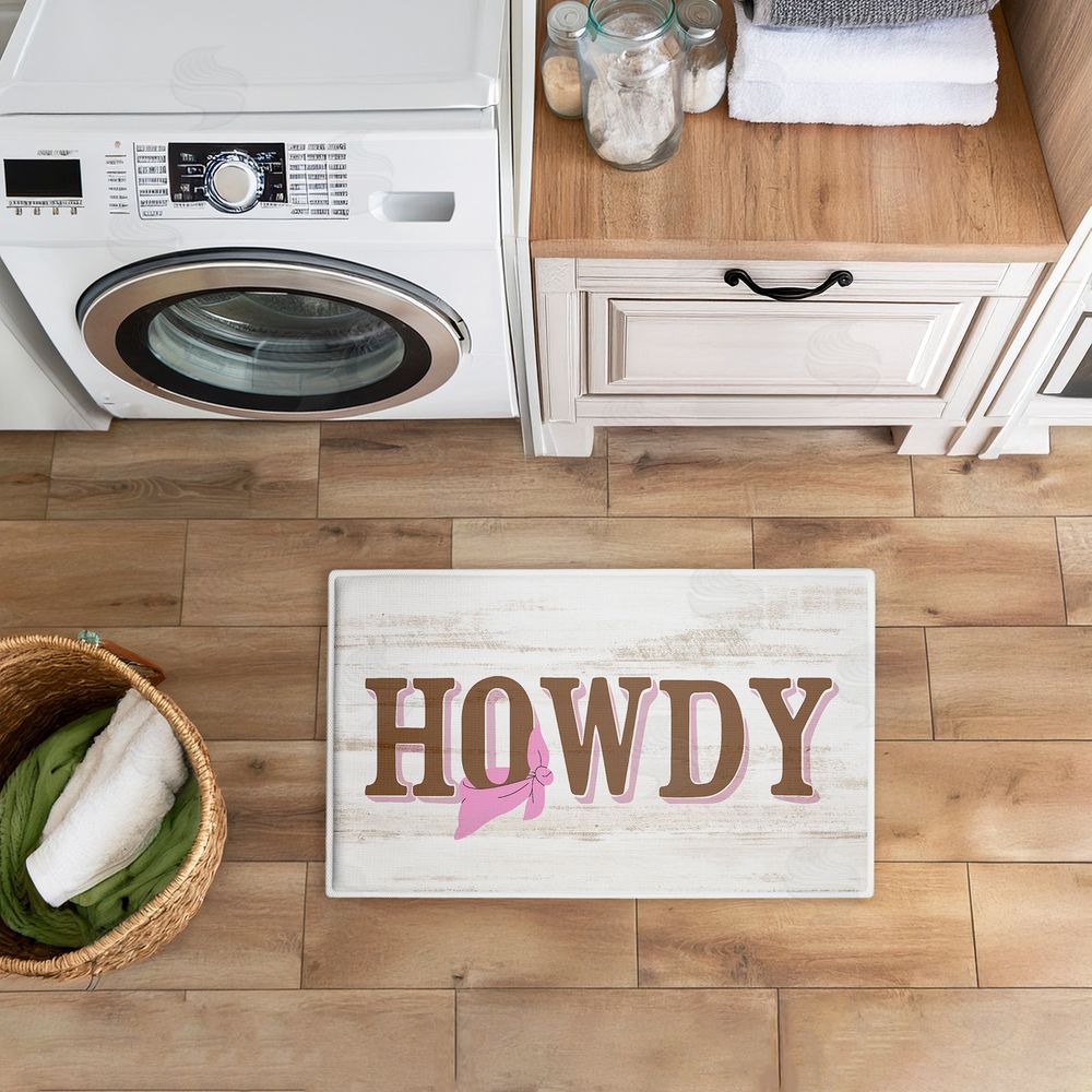 Kim Allen | Howdy with Pink Bandana Plush Bath Mat