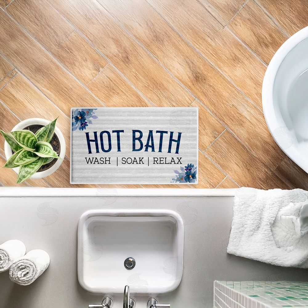 Kim Allen | Hot Bath with Vintage Flowers Plush Bath Mat