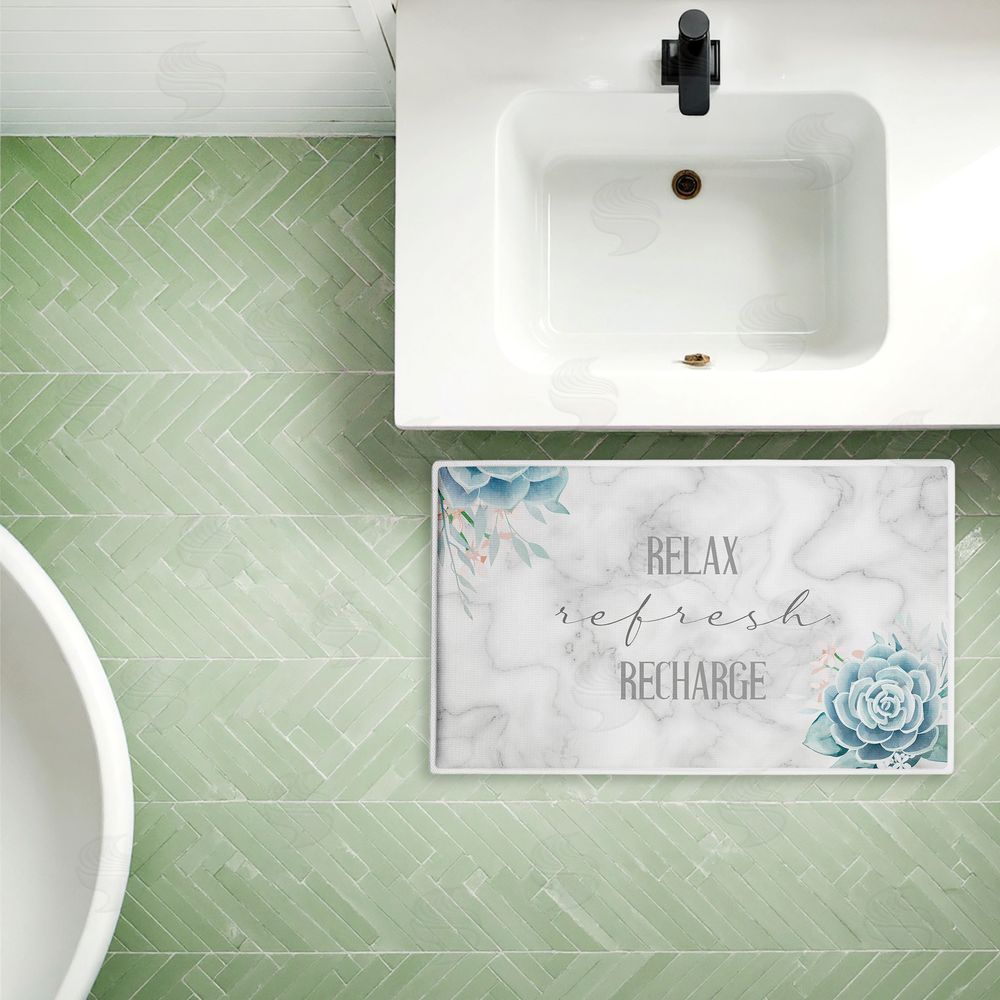 Kim Allen | Relax Refresh Recharge Succulents Plush Bath Mat