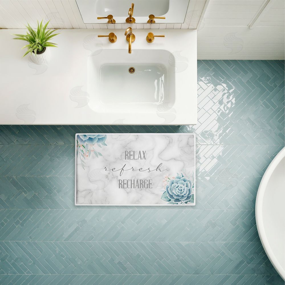 Kim Allen | Relax Refresh Recharge Succulents Plush Bath Mat