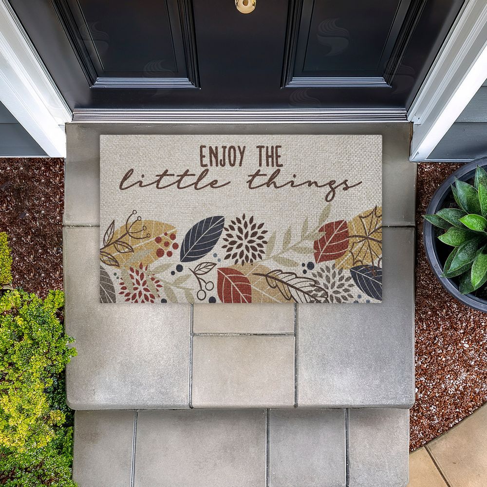 Kim Allen | Enjoy Little Things with Leaves Faux Sisal Door Mat