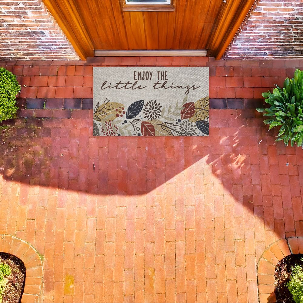 Kim Allen | Enjoy Little Things with Leaves Faux Sisal Door Mat
