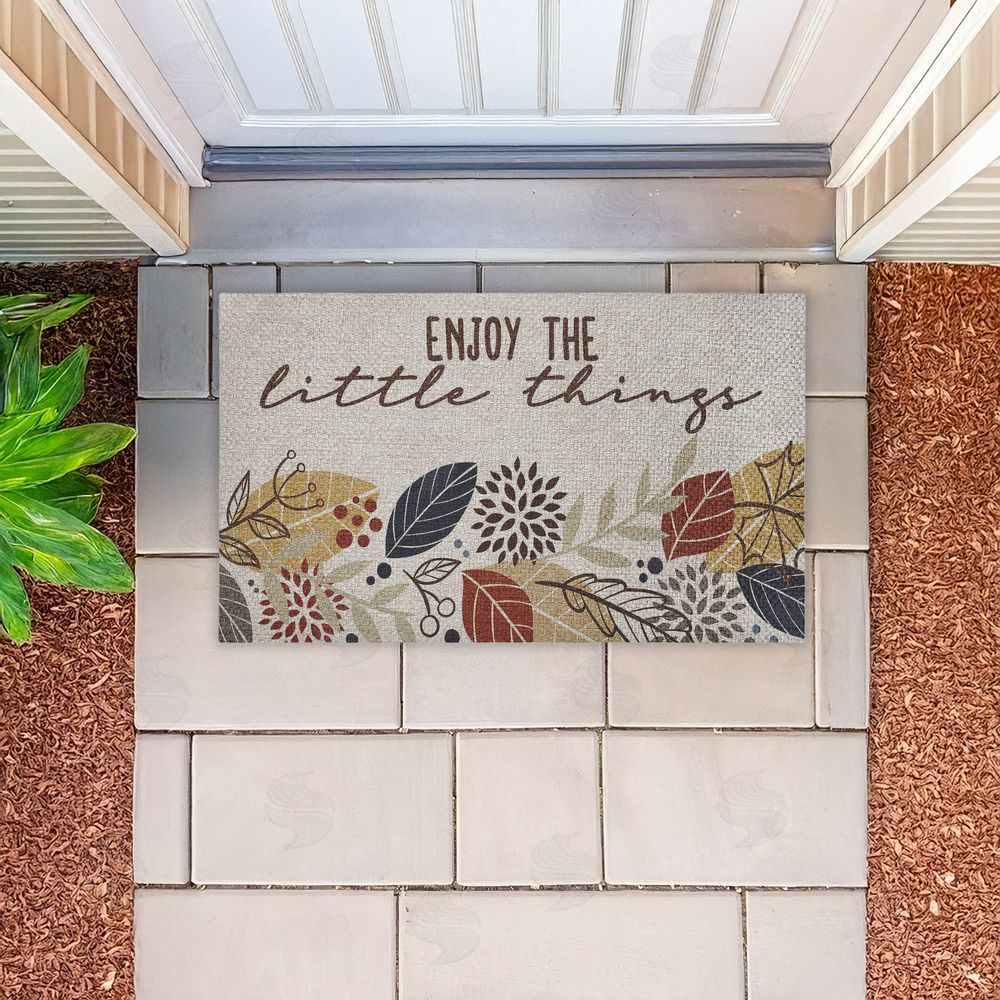 Kim Allen | Enjoy Little Things with Leaves Faux Sisal Door Mat
