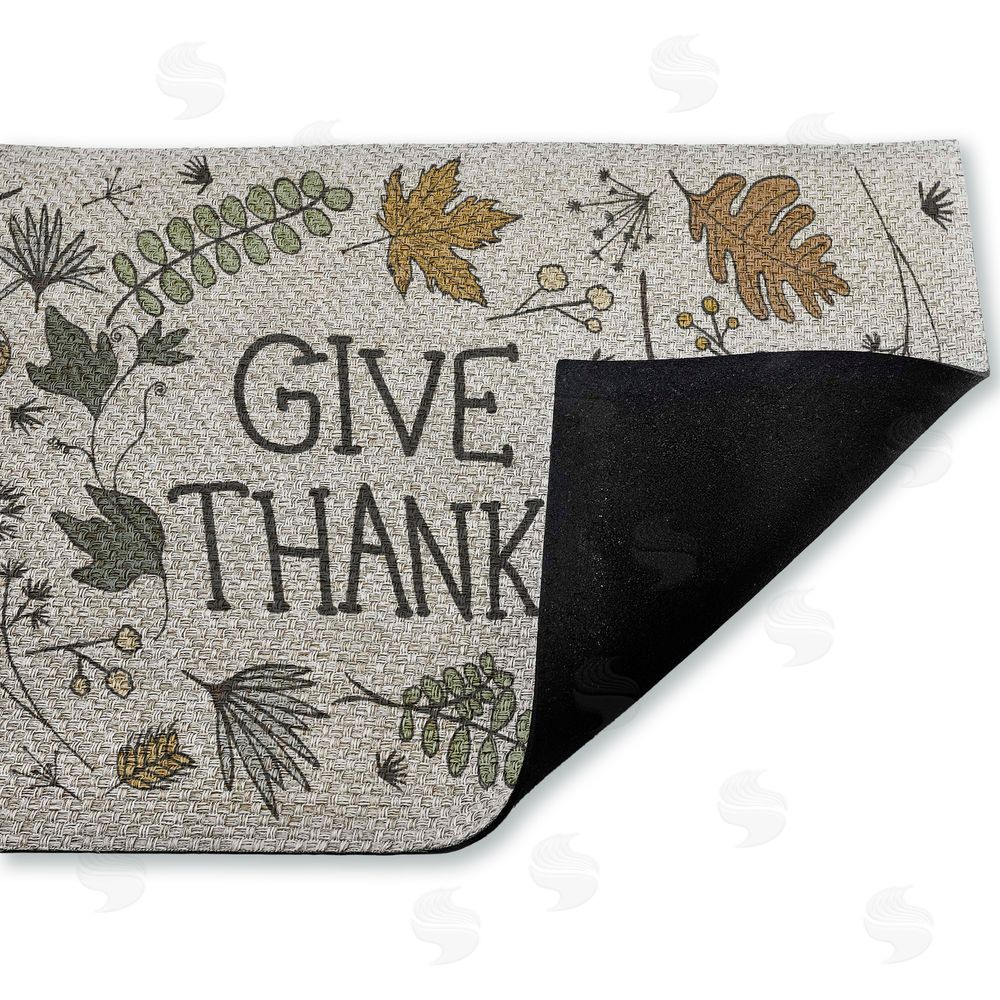 Sweet Melody Designs | Give Thanks Autumn Leaves Faux Sisal Door Mat