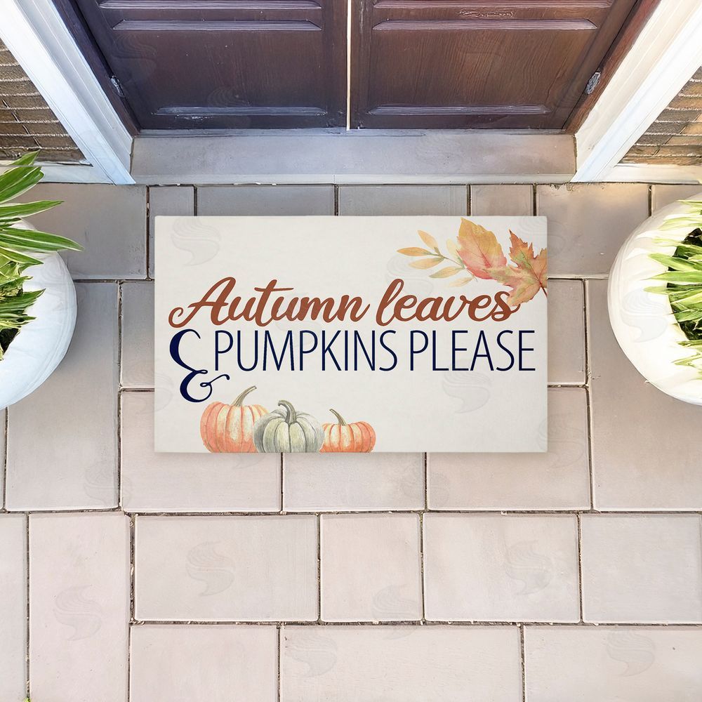 Kim Allen | Autumn Leaves & Pumpkins Please Non-Woven Door Mat