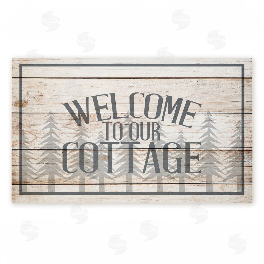 Kim Allen | Rustic Welcome Cottage Trees Non-Woven Door Mat