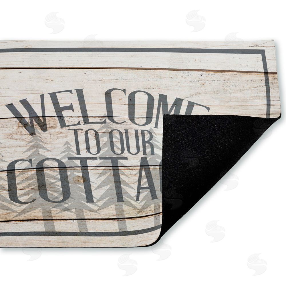 Kim Allen | Rustic Welcome Cottage Trees Non-Woven Door Mat