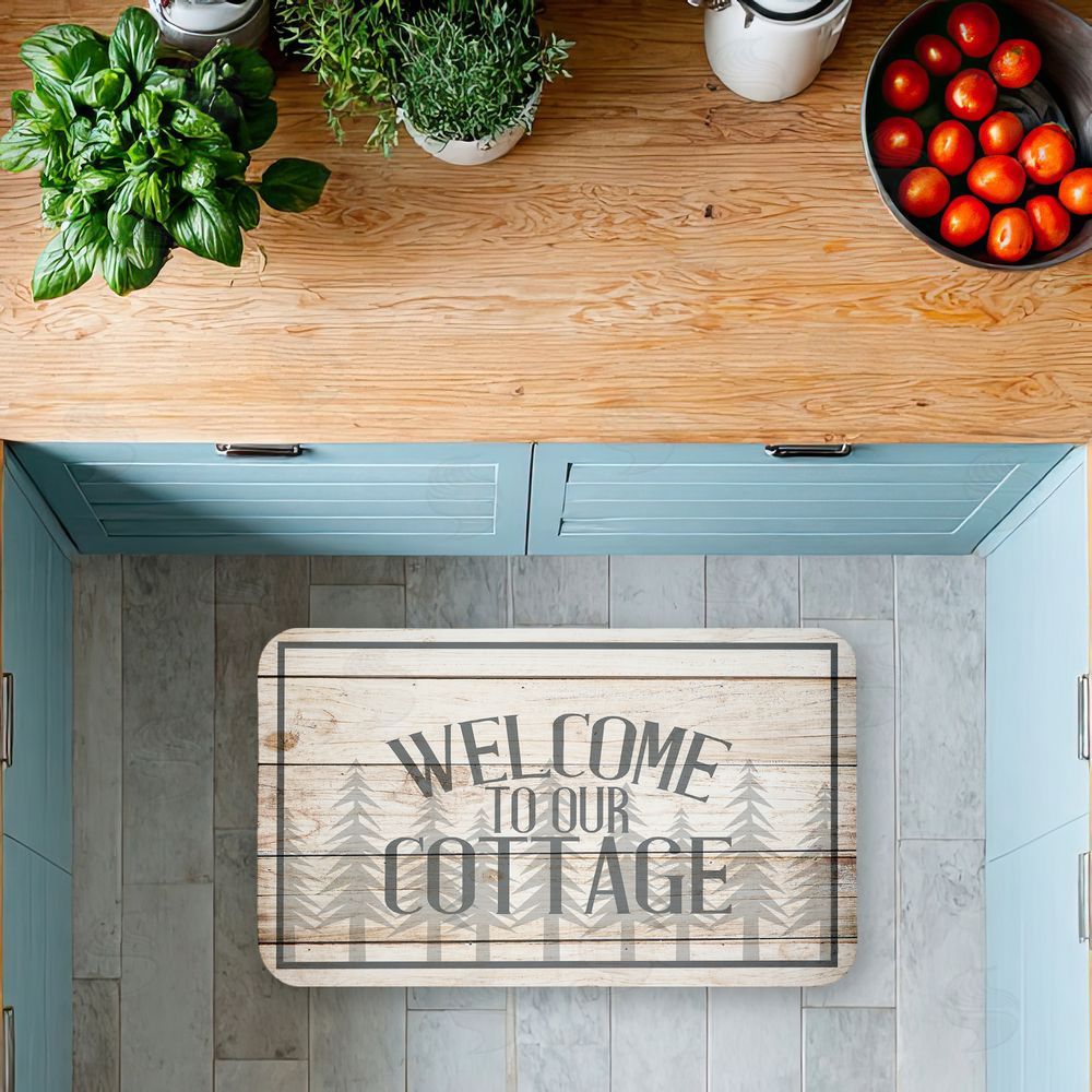 Kim Allen | Rustic Welcome Cottage Trees Anti-Fatigue Mat