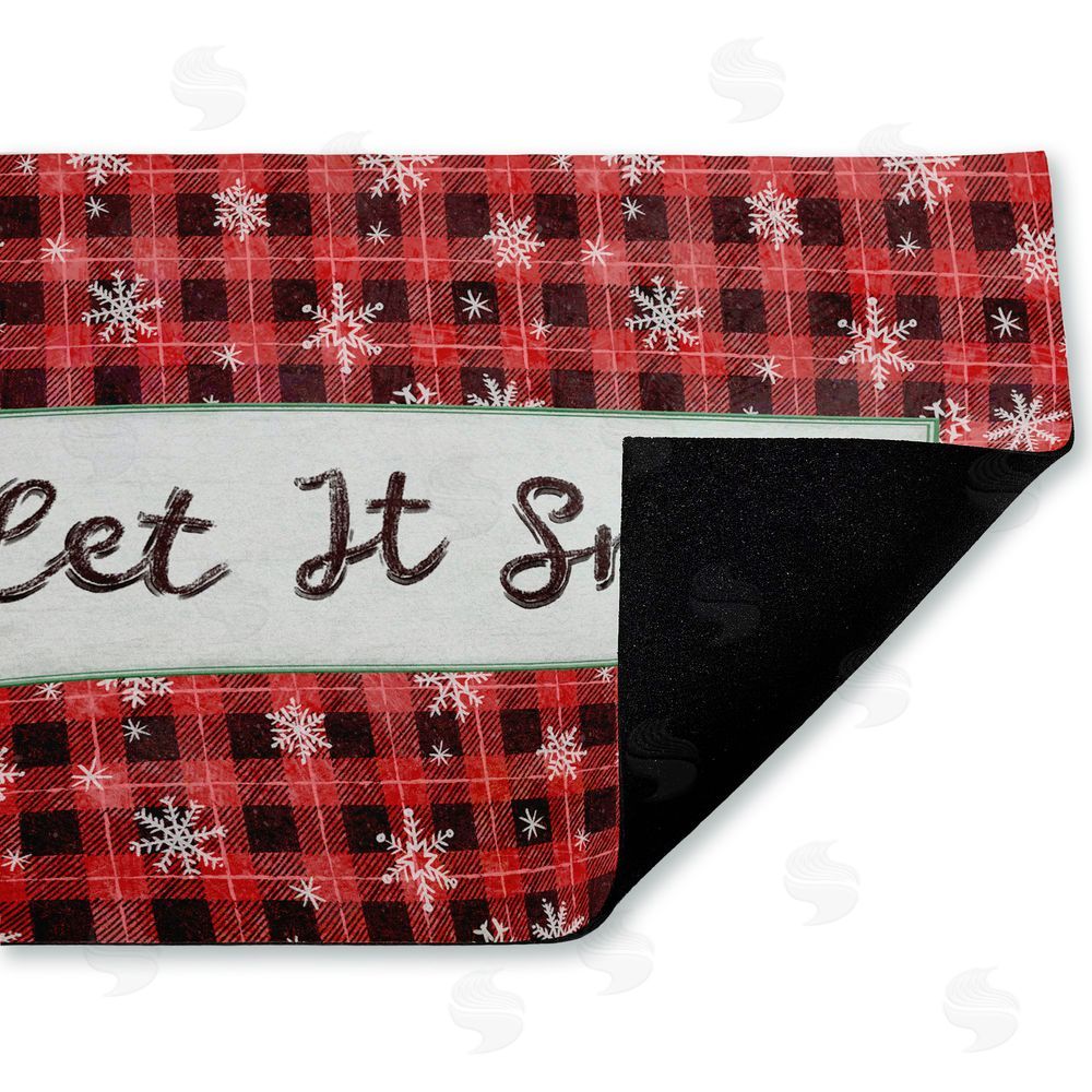 Chad Barrett | Let It Snow Red Plaid Non-Woven Door Mat