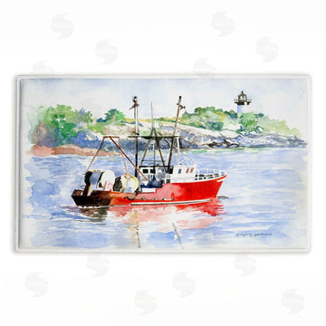 Greg Gorham | Tranquil Drifting Boat Plush Bath Mat